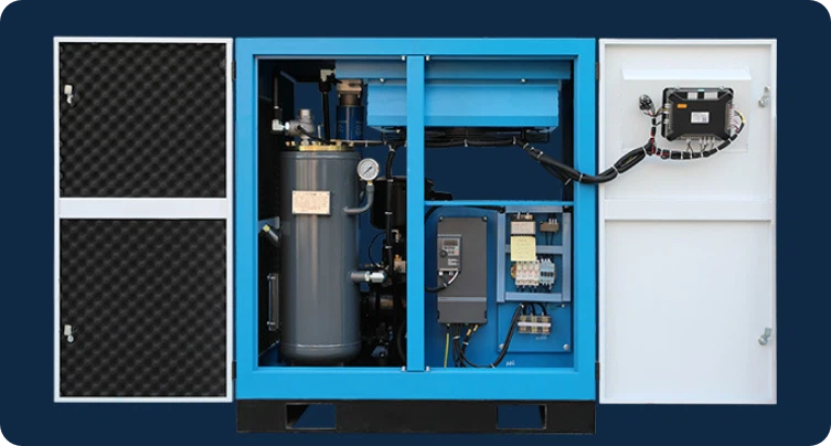 Permanent Magnet Variable Frequency 5 Cubic Screw Air Compressor